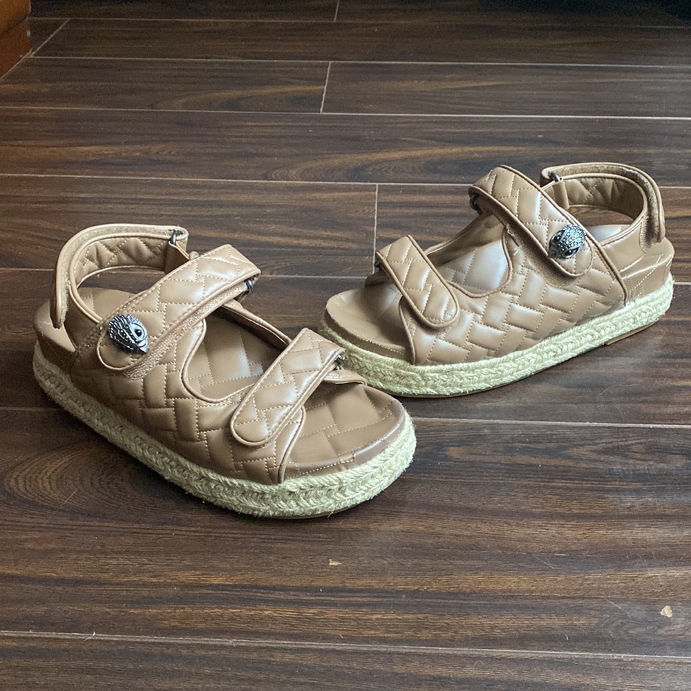 Kurt Geiger Brown Quilted Sandals